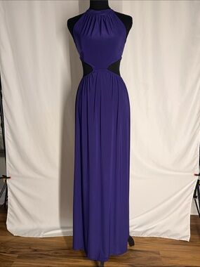 Fashion Nova Sleeveless Purple Maxi Dress with Side Cutouts